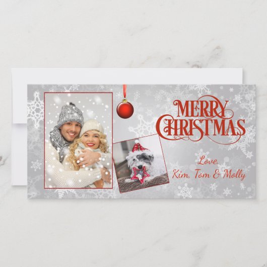 Silver Photo Kerstmis Kaart (Voorkant)