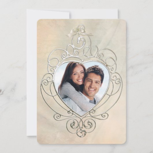 Silver Photo Lijst-uitnodiging Kaart (Voorkant)