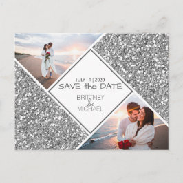 Silver Photo Save the Date Briefkaart