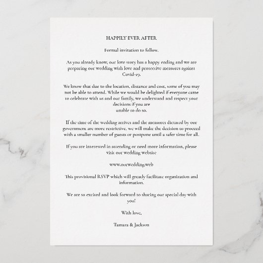 Silver Photo Wedding Vellum Transparency Initialen Folie Uitnodiging (Achterkant)