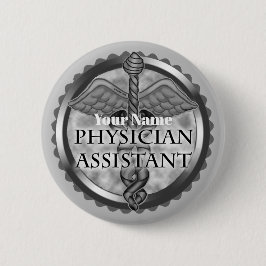 Silver Physician Assistant Ronde Button 5,7 Cm