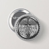Silver Physician Assistant Ronde Button 5,7 Cm (Voorkant /achterkant)