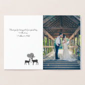 Silver Pine Deer Winter Weduwfoto Hartelijk dank Folie Kaarten (Binnen)