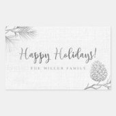 Silver Pine Holiday Rechthoekige Sticker (Voorkant)