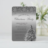 Silver Pine Tree, Stippen Sneeuwvlokken kerstfeest Kaart (Staand voorkant)