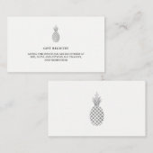 Silver Pineapple Gift Registry Invoegen Kaarten (Voorkant / Achterkant)
