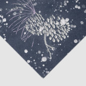 Silver Pinecones Snow Navy Blue Holiday Tissuepapier (Detail)