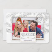 Silver Pines Rejoice Christelijke Cross Foto Feestdagenkaart (Voorkant)