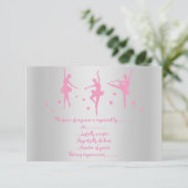 SILVER PINK BALLERINA RSVP KAART (Staand voorkant)