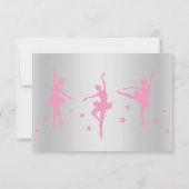 SILVER PINK BALLERINA RSVP KAART (Achterkant)