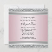 Silver Pink Bat Mitzvah Kaart (Achterkant)