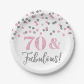 Silver Pink Confetti 70 en Fabulous Papieren Bordje (Voorkant)