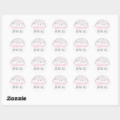 Silver Pink Confetti Welcome Back Round Sticker (Vel)