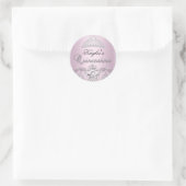 Silver & Pink Damask Pearl Quinceanera Sticker (Tas)