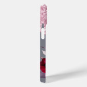 Silver Pink drips bloemennaamscript Case-Mate iPhone Case (Achterkant / Rechts)