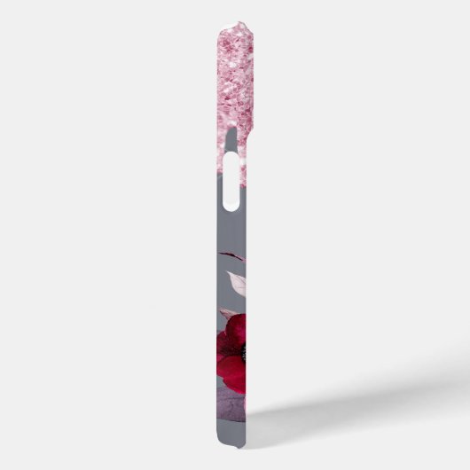 Silver Pink drips bloemennaamscript Case-Mate iPhone Case (Achterkant / Rechts)