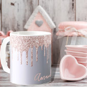 Silver Pink drips name Koffiemok