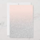 Silver Pink Faux Sparkly Glitter Ombre Verjaardag Kaart (Achterkant)