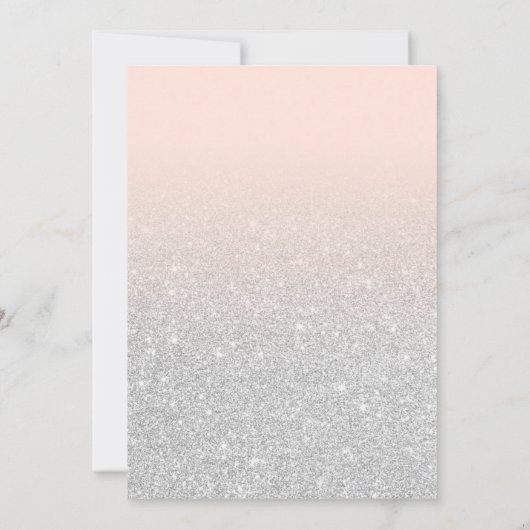 Silver Pink Faux Sparkly Glitter Ombre Verjaardag Kaart (Achterkant)