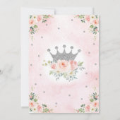 Silver Pink Floral Cinderella Princess Baby shower Kaart (Achterkant)