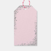 Silver Pink Floral First Heilige Communie Dank u Cadeaulabel (Achterkant)