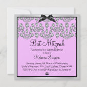 Silver & Pink Forever Diamonds Bat Mitswa Uitnodig Kaart (Voorkant)