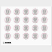 Silver Pink Glitter Feet Baby shower Favor Dank Ronde Sticker (Vel)