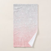 Silver & Pink Glitter Ombre Luxury Design Bad Handdoek (Handdoek)