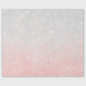 Silver & Pink Glitter Ombre Luxury Design Cadeaupapier (Vlak)