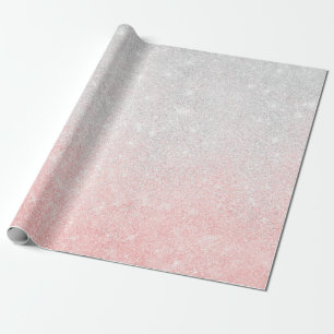 Silver & Pink Glitter Ombre Luxury Design Cadeaupapier