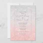 Silver & Pink Glitter Ombre Luxury Design Kaart (Voorkant)