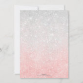 Silver & Pink Glitter Ombre Luxury Design Kaart (Achterkant)