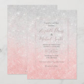 Silver & Pink Glitter Ombre Luxury Design Kaart (Voorkant / Achterkant)