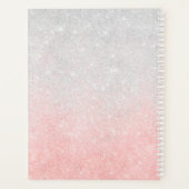 Silver & Pink Glitter Ombre Luxury Design Planner (Achterkant)