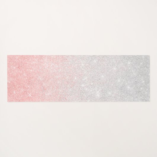 Silver & Pink Glitter Ombre Luxury Design Yogamat (Achterkant (horizontaal))