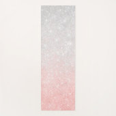 Silver & Pink Glitter Ombre Luxury Design Yogamat (Voorkant)
