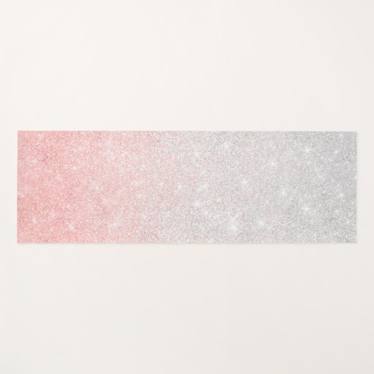 Silver & Pink Glitter Ombre Luxury Design Yogamat (Voorkant (horizontaal))
