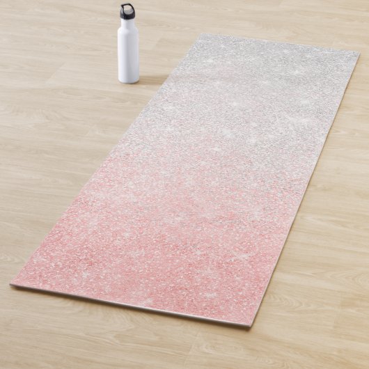 Silver & Pink Glitter Ombre Luxury Design Yogamat (In situ)