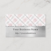Silver Pink Glitzy Stripes Business name website Visitekaartje (Voorkant)