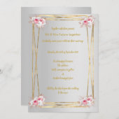 SILVER PINK GOLD ELEGANT WEDDING INVITATION KAART (Voorkant / Achterkant)