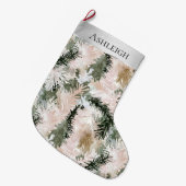 Silver Pink Green Christmas Tree Branches Grote Kerstsok (Voorkant (Hangend))