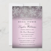 Silver Pink Jewel Snowflake Vrijgezellenfeest Invi Kaart (Voorkant)
