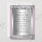 Silver Pink Masker & Jewel Lace Bachelorette Party Kaart (Achterkant)