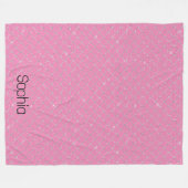 Silver Pink Mermaid Name Fleece Deken (Voorkant (Horizontaal))