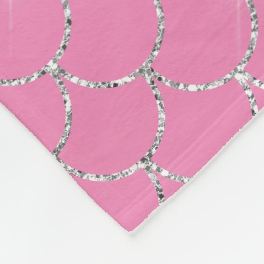 Silver Pink Mermaid Name Fleece Deken (Hoek)
