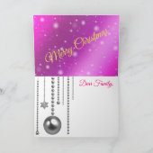 Silver Pink Merry kerst Kaart (Binnen)