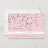 Silver Pink Mis Quince Anos Spanish Response Kaart (Voorkant)