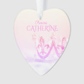 Silver Pink Princess Crown Ornament (voorkant)