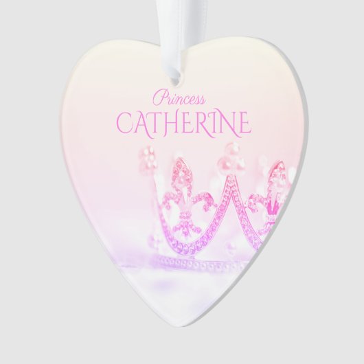 Silver Pink Princess Crown Ornament (voorkant)