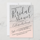 Silver Pink Sparkly Glitter Ombre Vrijgezellenfees Kaart (Voorkant)